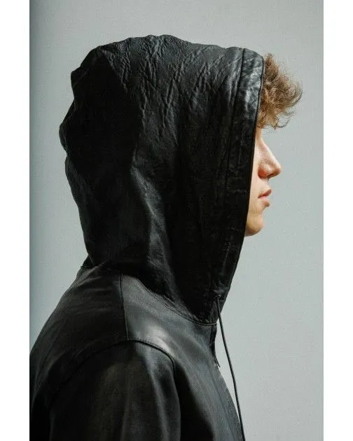 Chaqueta larga de cuero MUT TONY LONG Negro