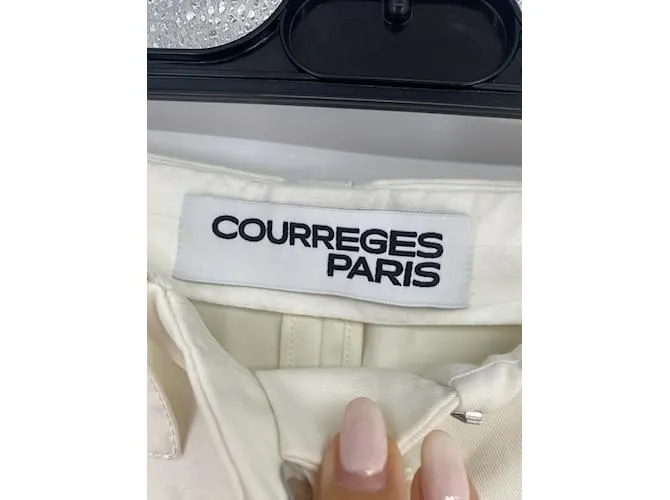 COURREGES Pantalón T.fr 34 Algodón Blanco 