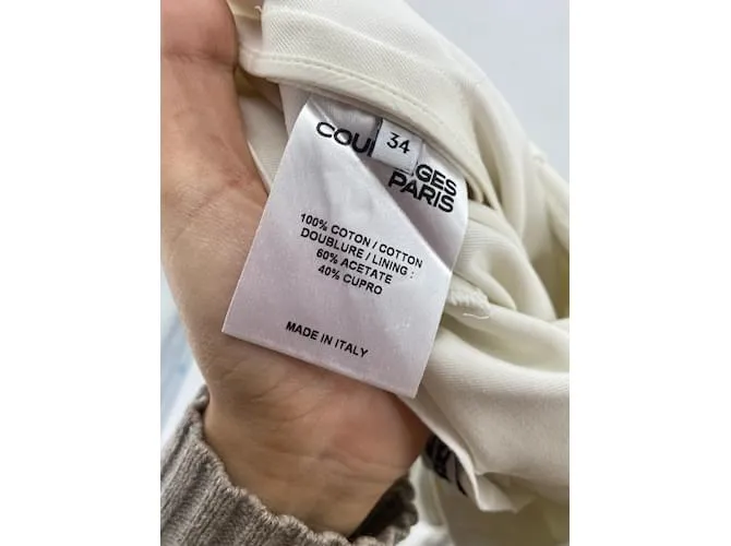 COURREGES Pantalón T.fr 34 Algodón Blanco 