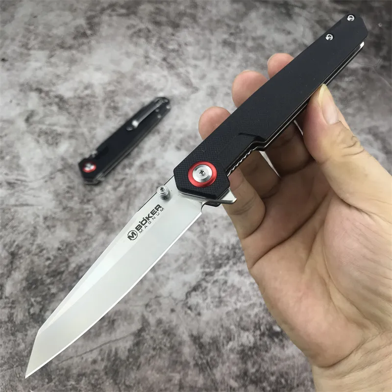 Cuchillo plegable Boker Boker de venta caliente 440B Hoja afilada G10 Manijas Tácticas Tácticas EDC Campos de bolsillo Camping H