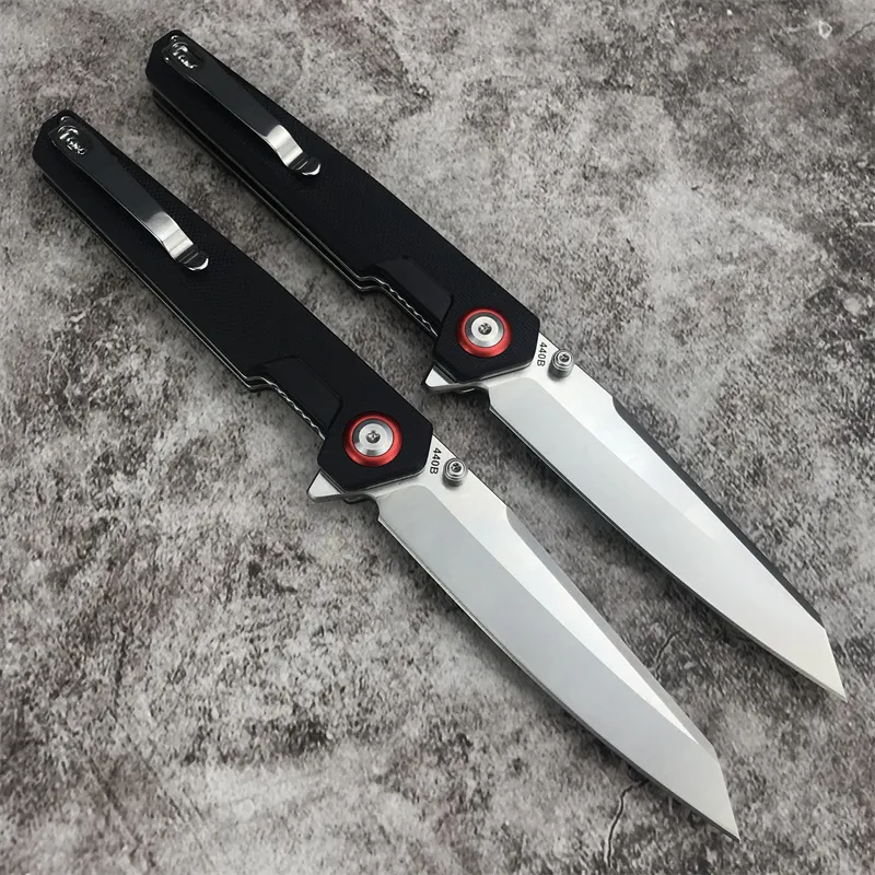 Cuchillo plegable Boker Boker de venta caliente 440B Hoja afilada G10 Manijas Tácticas Tácticas EDC Campos de bolsillo Camping H