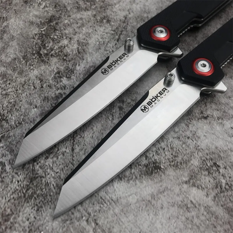 Cuchillo plegable Boker Boker de venta caliente 440B Hoja afilada G10 Manijas Tácticas Tácticas EDC Campos de bolsillo Camping H