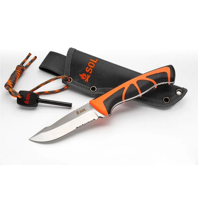 Cuchillo Sol Cuchillo de campo Stoke + Flint (naranja/negro)