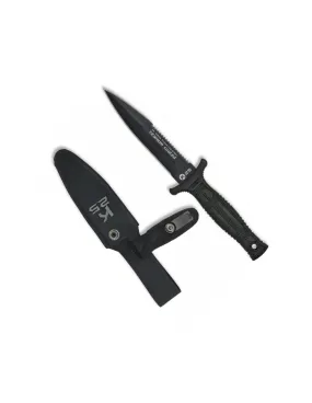 Cuchillo táctico con funda, hoja 12,5 cms.