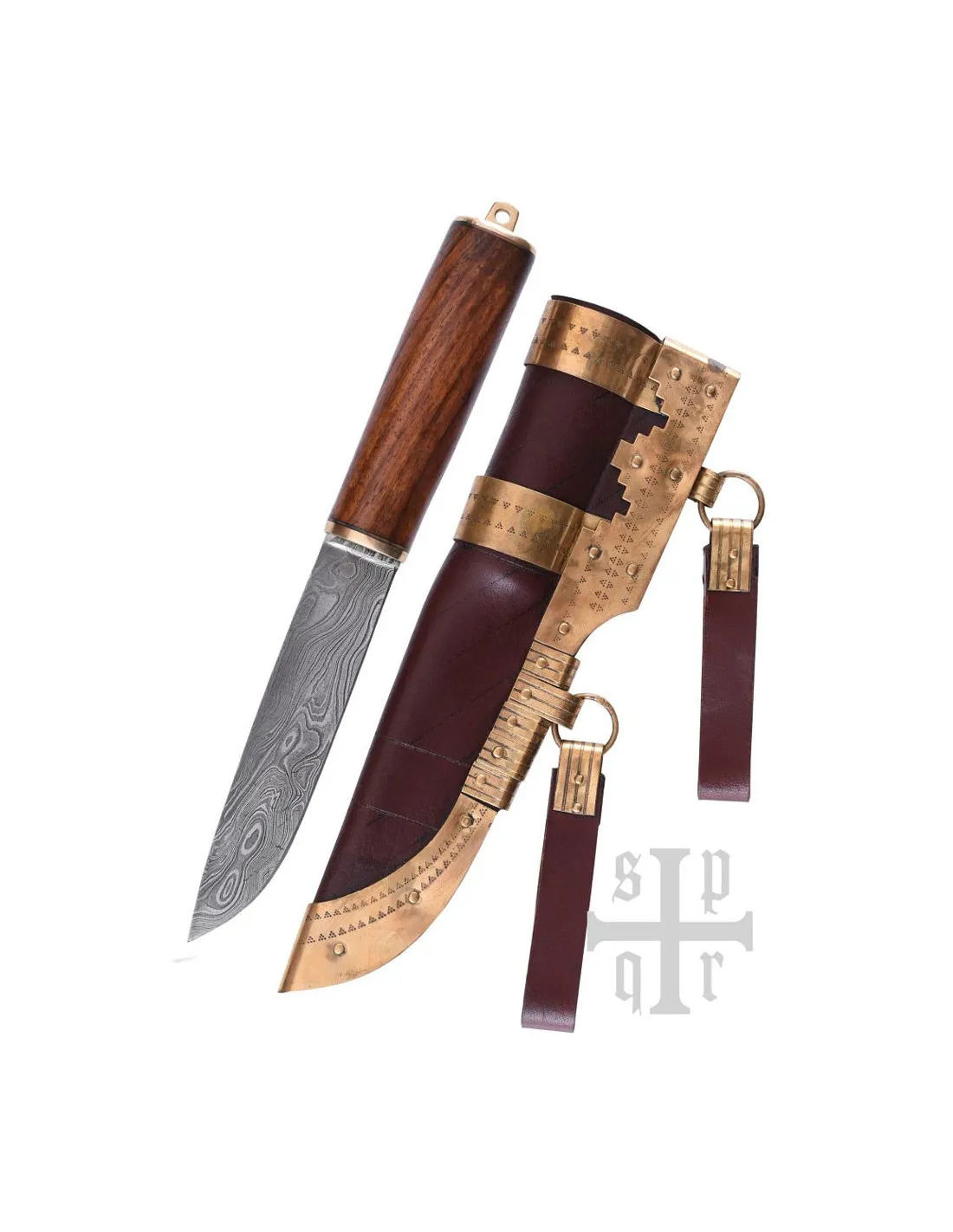 Cuchillo Vikingo Seax Damasquino