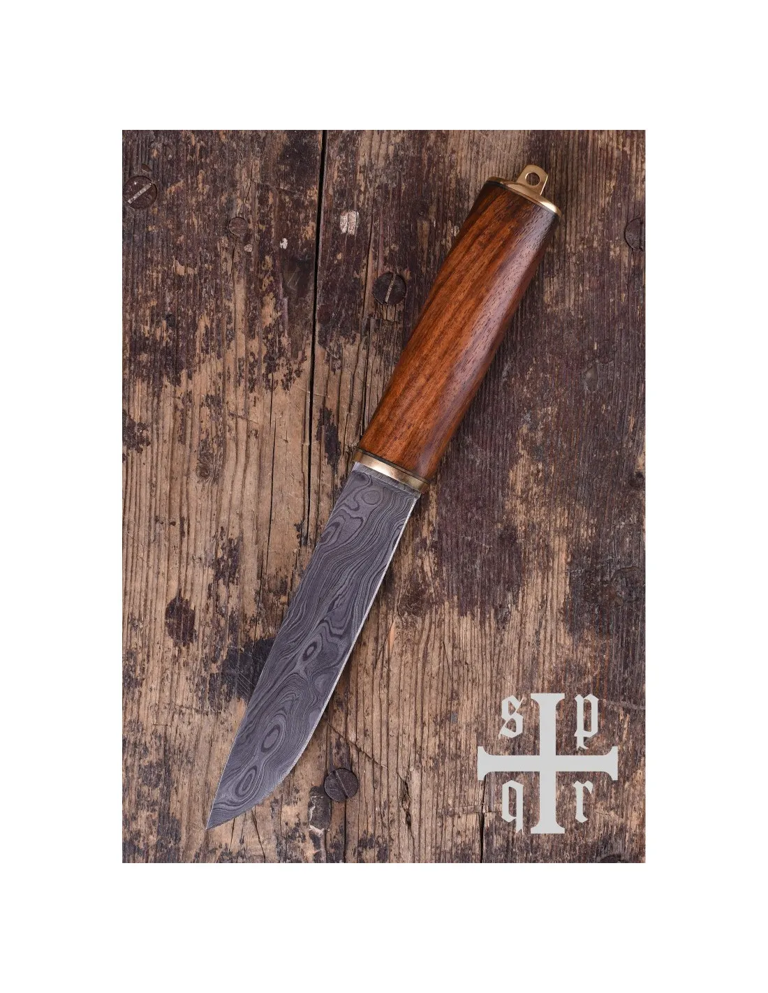 Cuchillo Vikingo Seax Damasquino