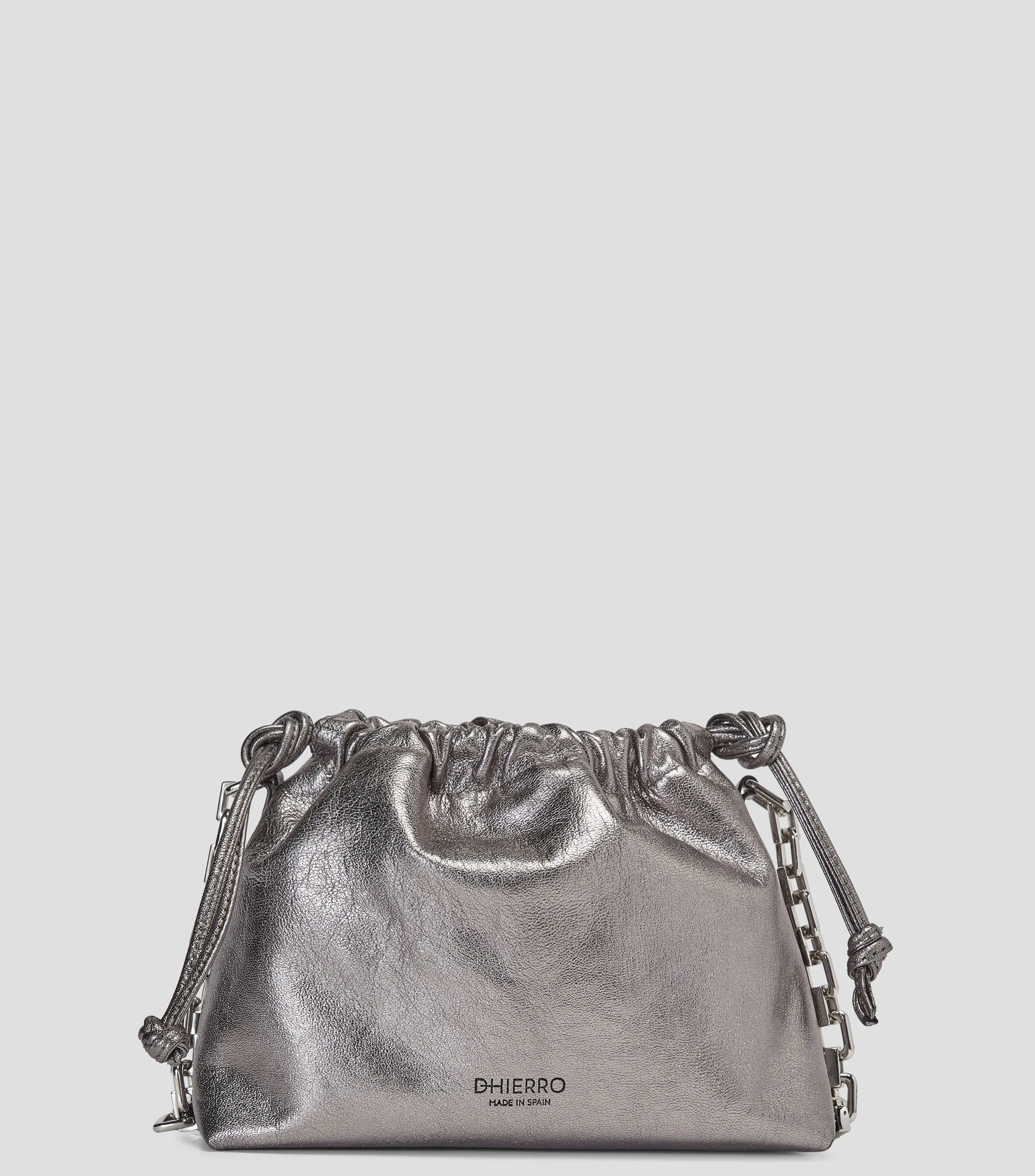 DHierro Bolso crossbody en piel plateado Platón Mujer