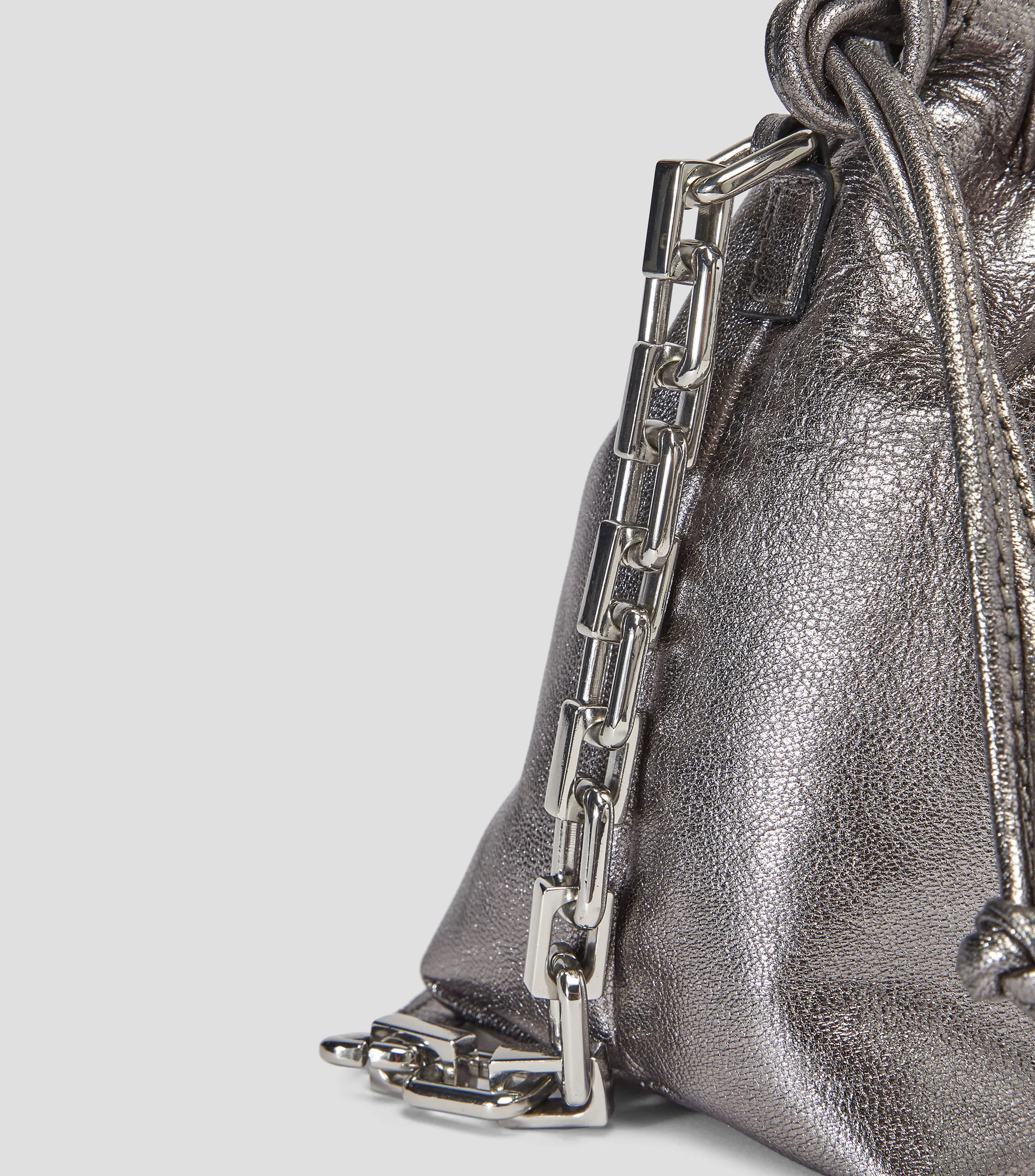 DHierro Bolso crossbody en piel plateado Platón Mujer