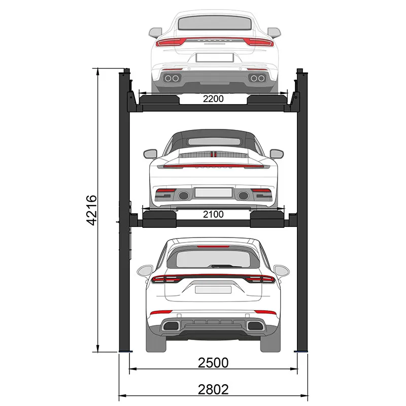 ELEVADOR DE PARQUE TRIPLE 4 COLUMNAS TW445PH3
