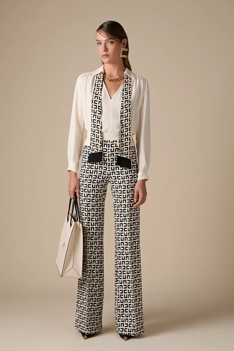 Elisabetta Franchi Pantalón con corte palazzo