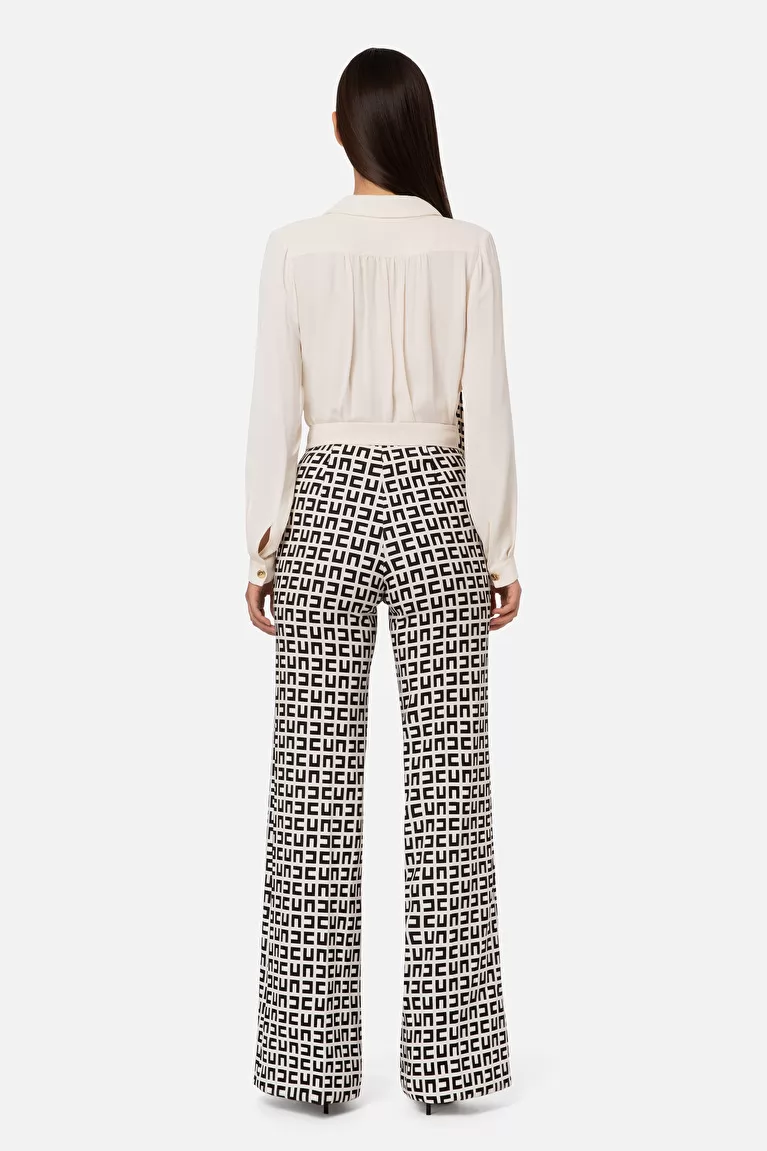 Elisabetta Franchi Pantalón con corte palazzo