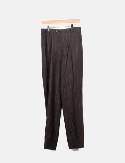 Etro Traje americana y pantalón gris detalle raya rosa