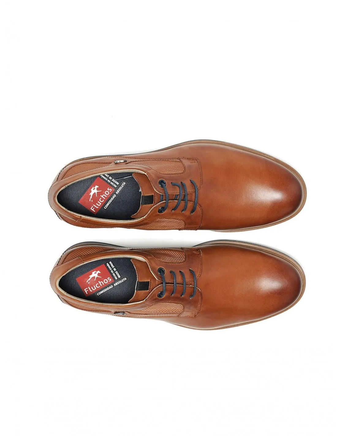 FLUCHOS Zapatos Casual Piel Cordones Marrones