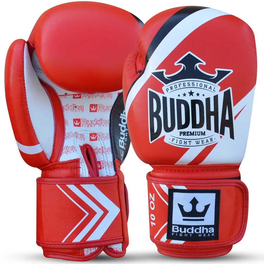 Guantes de Competición Homologados Boxeo Muay Thai Kick Boxing Fighter Rojo