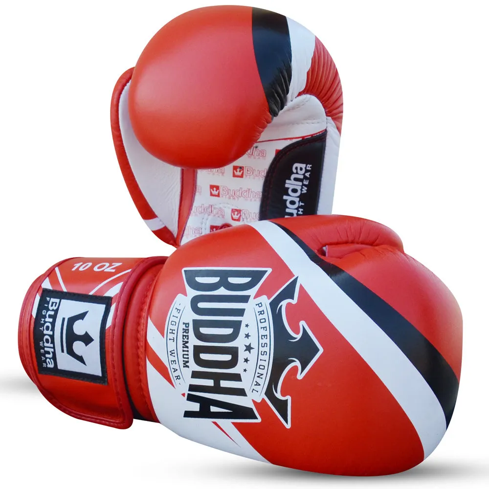 Guantes de Competición Homologados Boxeo Muay Thai Kick Boxing Fighter Rojo