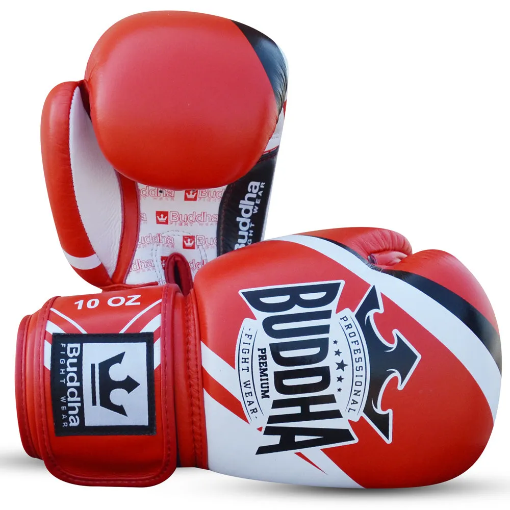 Guantes de Competición Homologados Boxeo Muay Thai Kick Boxing Fighter Rojo