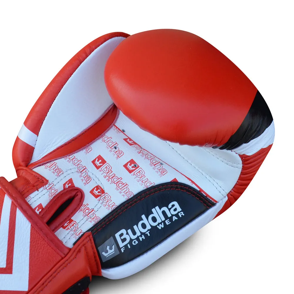 Guantes de Competición Homologados Boxeo Muay Thai Kick Boxing Fighter Rojo