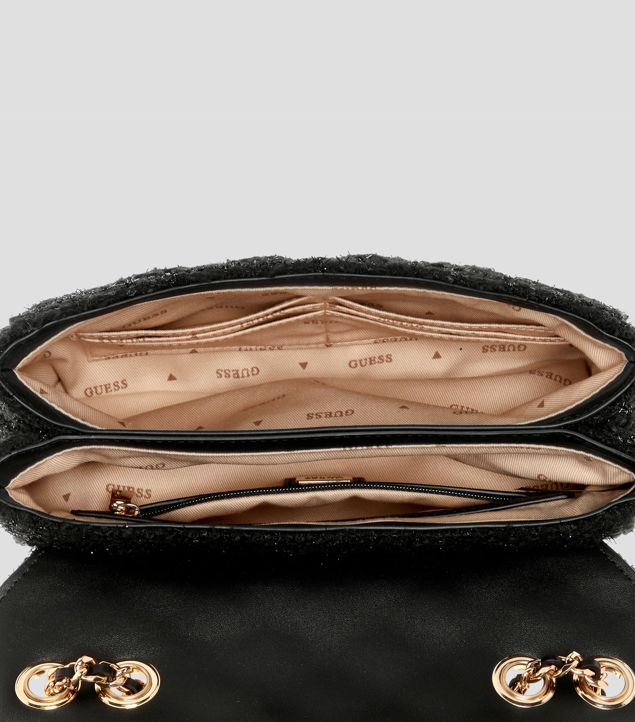 Guess Bolso crossbody negro Giully texturizado Mujer