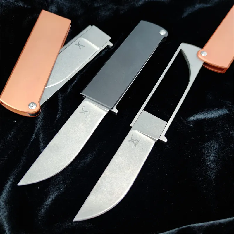 HUAAO Cuchillo plegable de bolsillo multifunción con hoja D2, mango de aleación de aluminio, Navajas de bolsillo de rábano por g