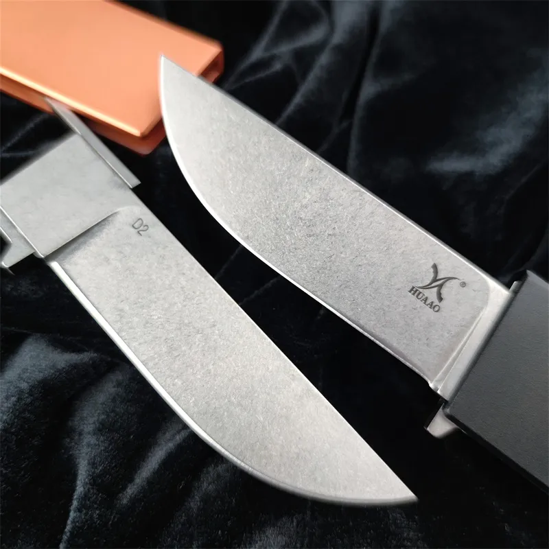 HUAAO Cuchillo plegable de bolsillo multifunción con hoja D2, mango de aleación de aluminio, Navajas de bolsillo de rábano por g