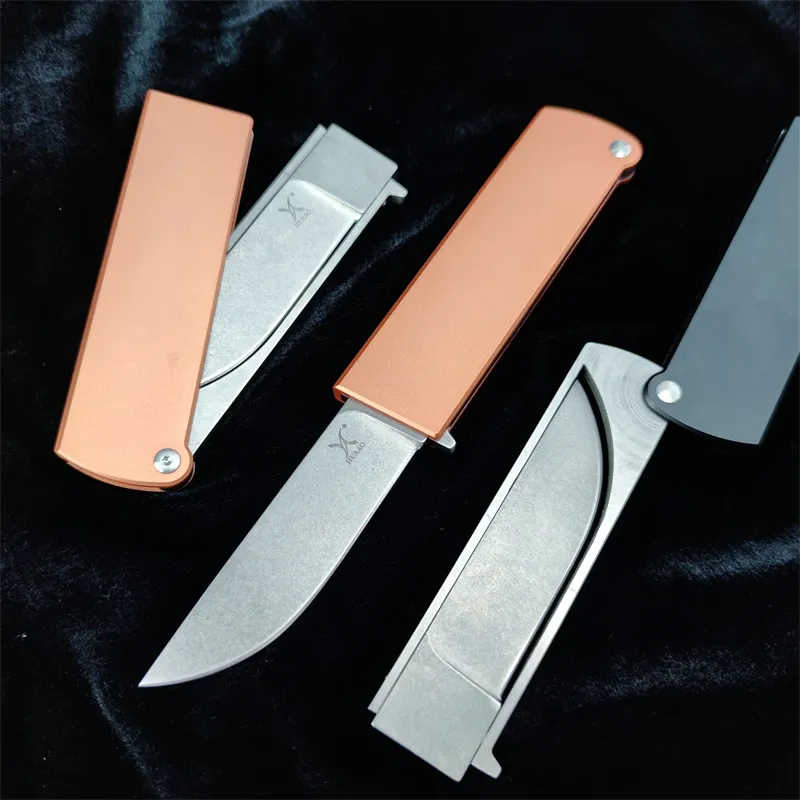 HUAAO Cuchillo plegable de bolsillo multifunción con hoja D2, mango de aleación de aluminio, Navajas de bolsillo de rábano por g