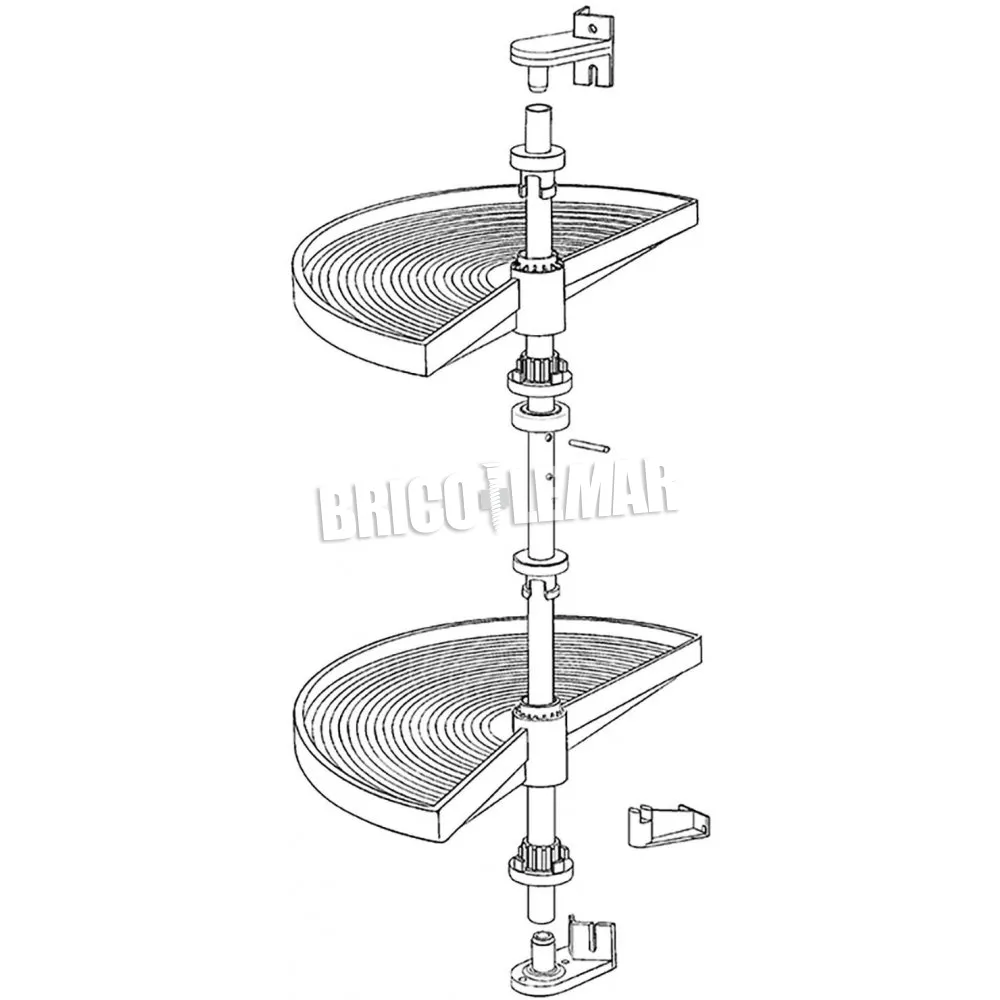 Juego bandejas giratorias mueble de cocina 180º módulo 800mm plástico blanco Emuca