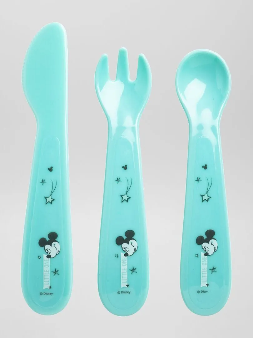 JUEGO DE 3 CUBIERTOS 'MICKEY'  AZUL