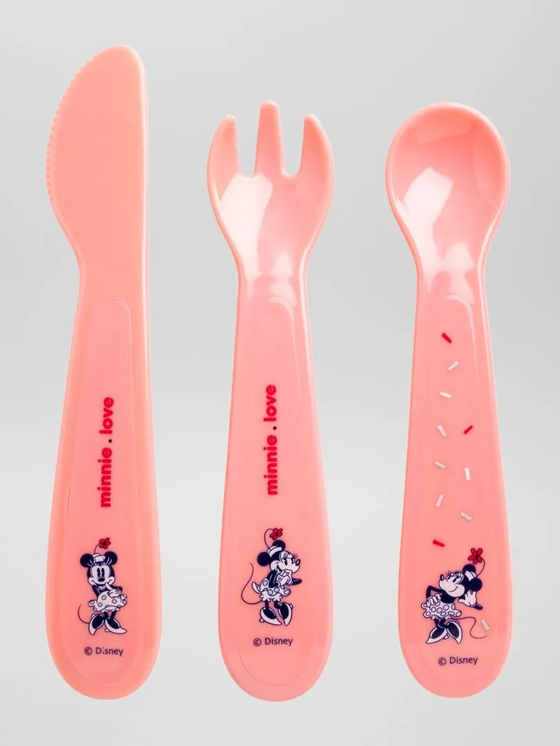 JUEGO DE 3 CUBIERTOS 'MINNIE'  ROSA