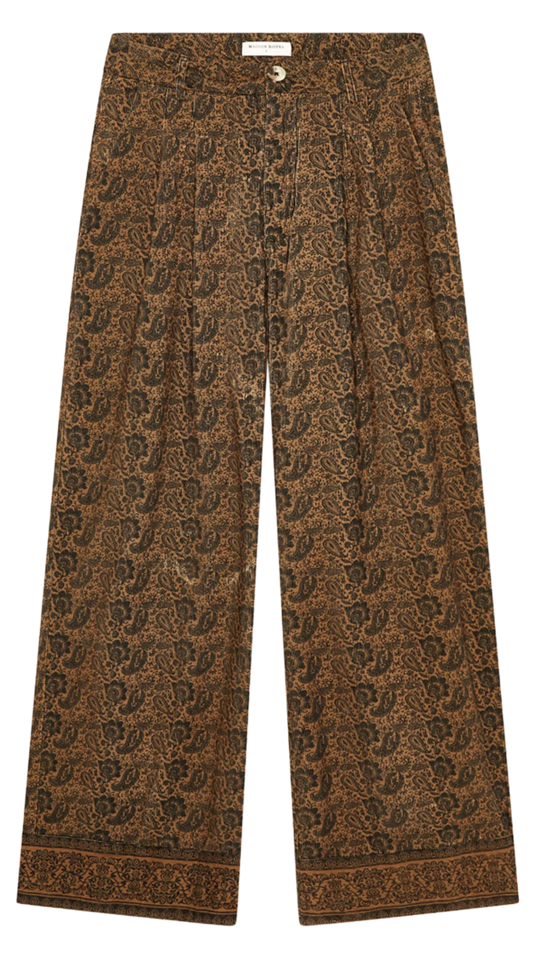 MAISON HOTEL PEPE  PANTALóN ANCHO ESTAMPADO DE ALGODóN EN NEGRO