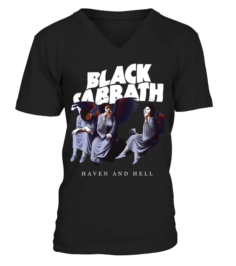 MET200027BK. BLACK SABBATH HEAVEN AND HELL CAMISETA CUELLO EN V UNISEX