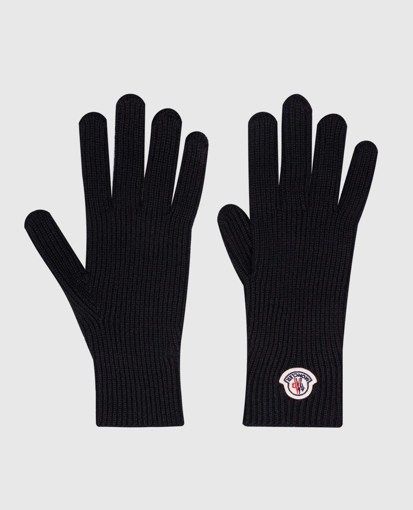 Moncler Black gloves made of wool