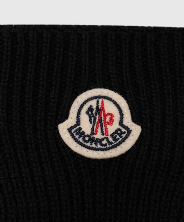 Moncler Black gloves made of wool