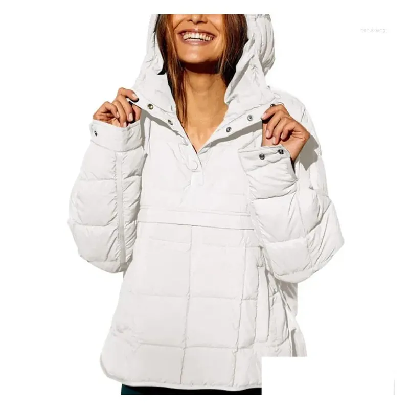 Mujeres para mujeres con capucha con capucha chaqueta de algodón colapsable Caza corta casualidad holgazán acolchado acolchado t