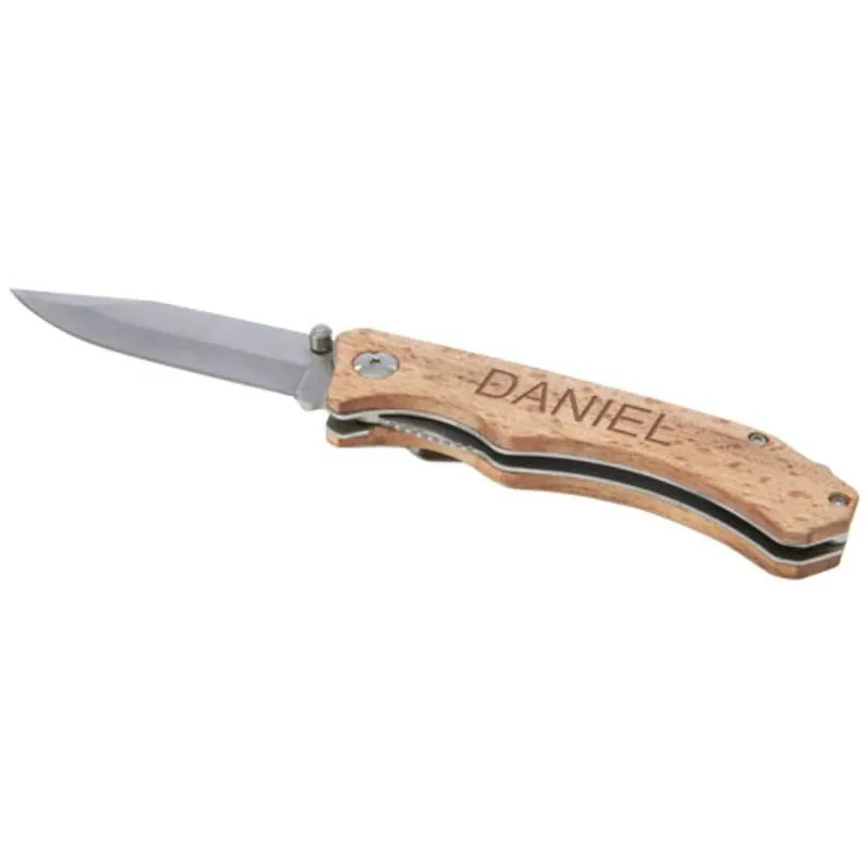 Navaja de madera con clip para cinturón 'Dave'