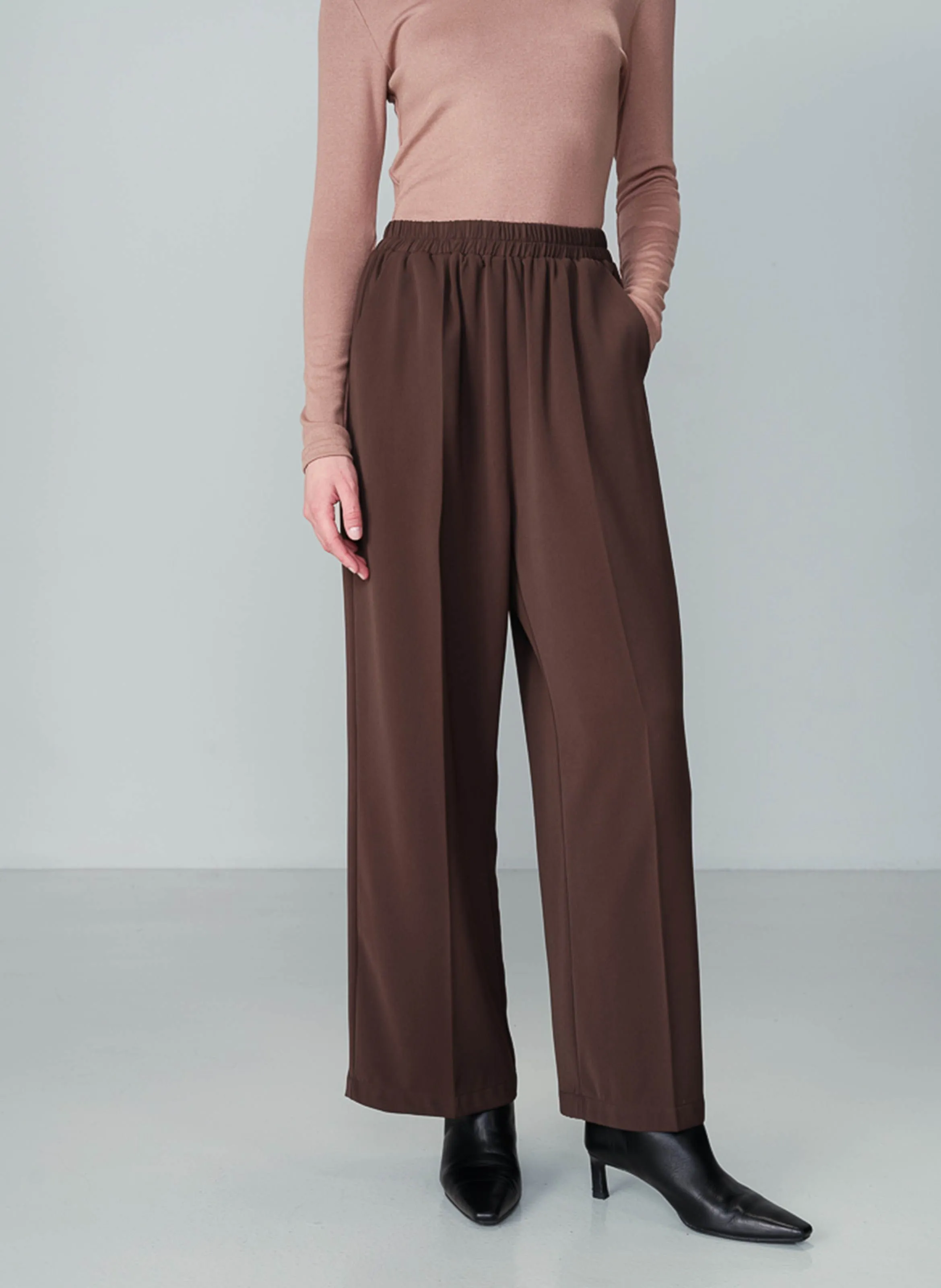 NOBLESSE  PANTALóN ANCHO EN MARRON