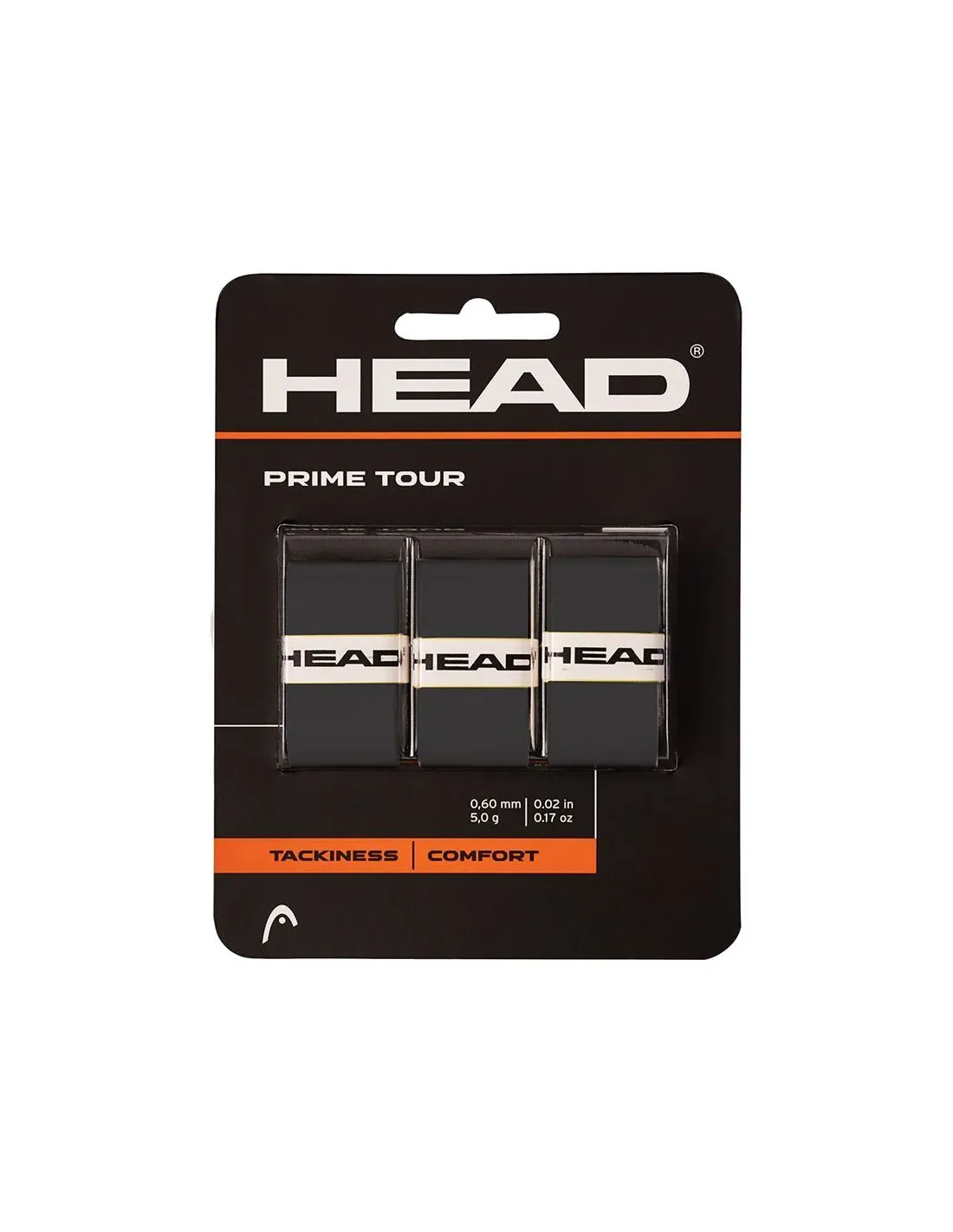 Overgrips de Tenis Head Prime Tour 3Pack Negro