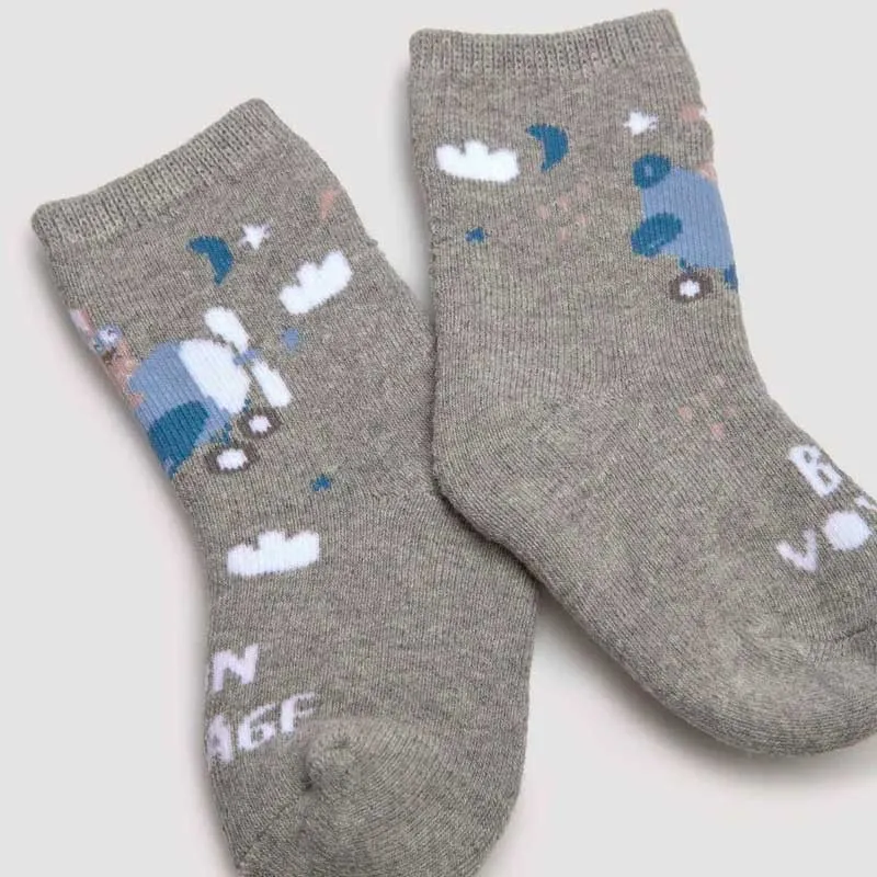 Pack calcetines bebé térmicos aviones azul y gris