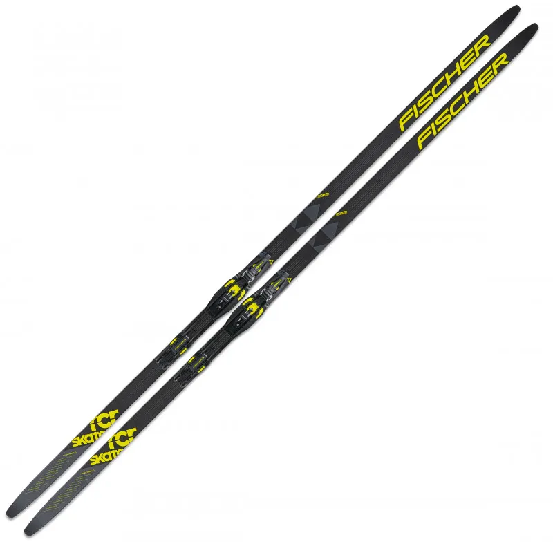 Pack esquís de patinaje Fischer RCR Skate Stiff IFP (negro) + fijación