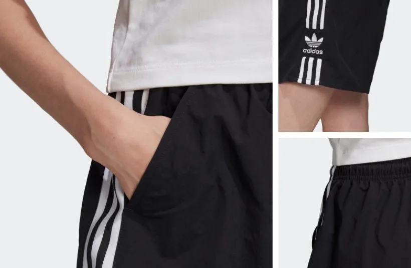 Pantalón Corto Mujer – Adidas Negro 3 Bandas