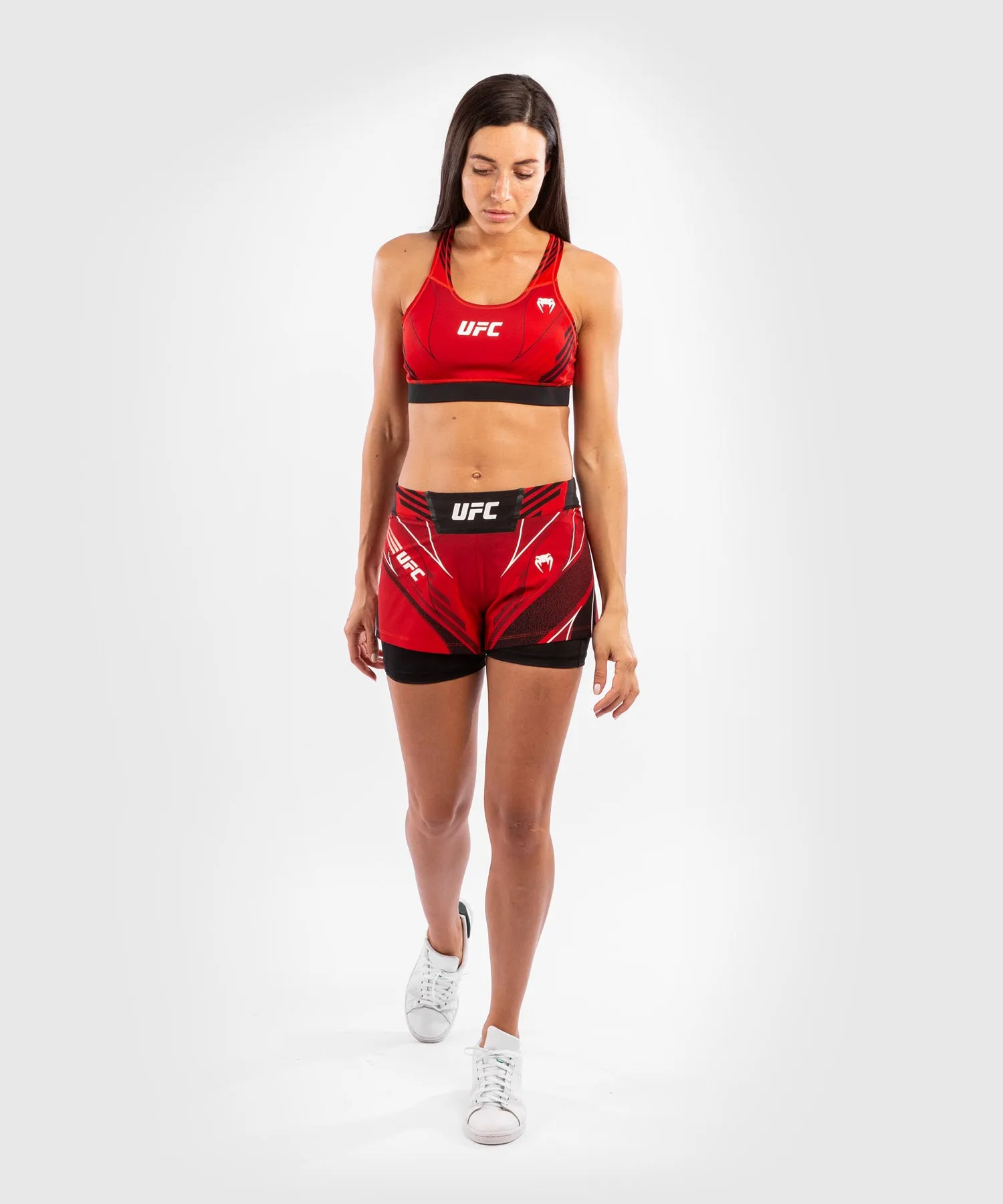 PANTALóN DE MMA PARA MUJER UFC VENUM AUTHENTIC FIGHT NIGHT – MODELO CORTO  ROJO