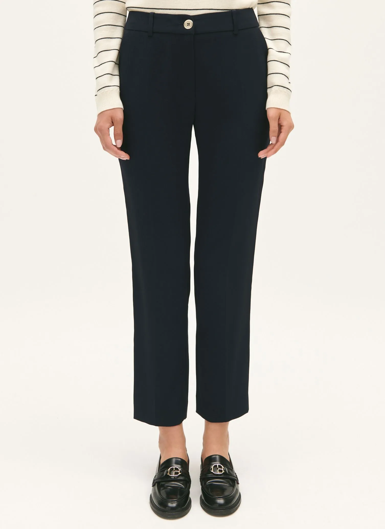 Pantalón recto en azul