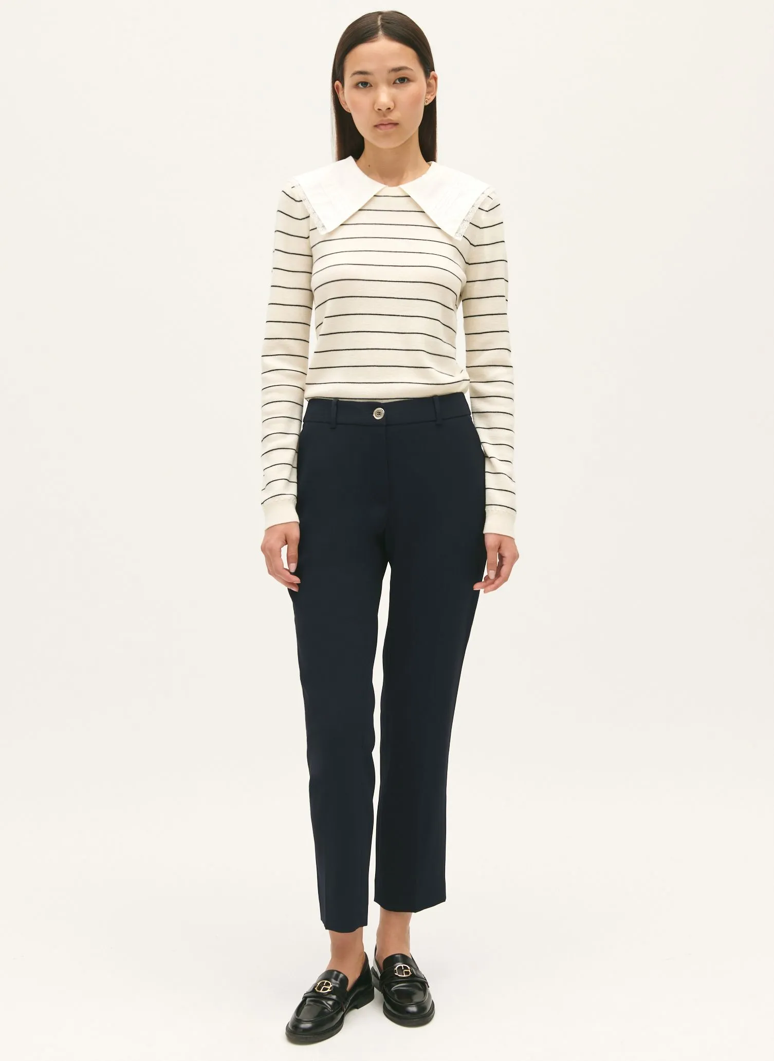 Pantalón recto en azul