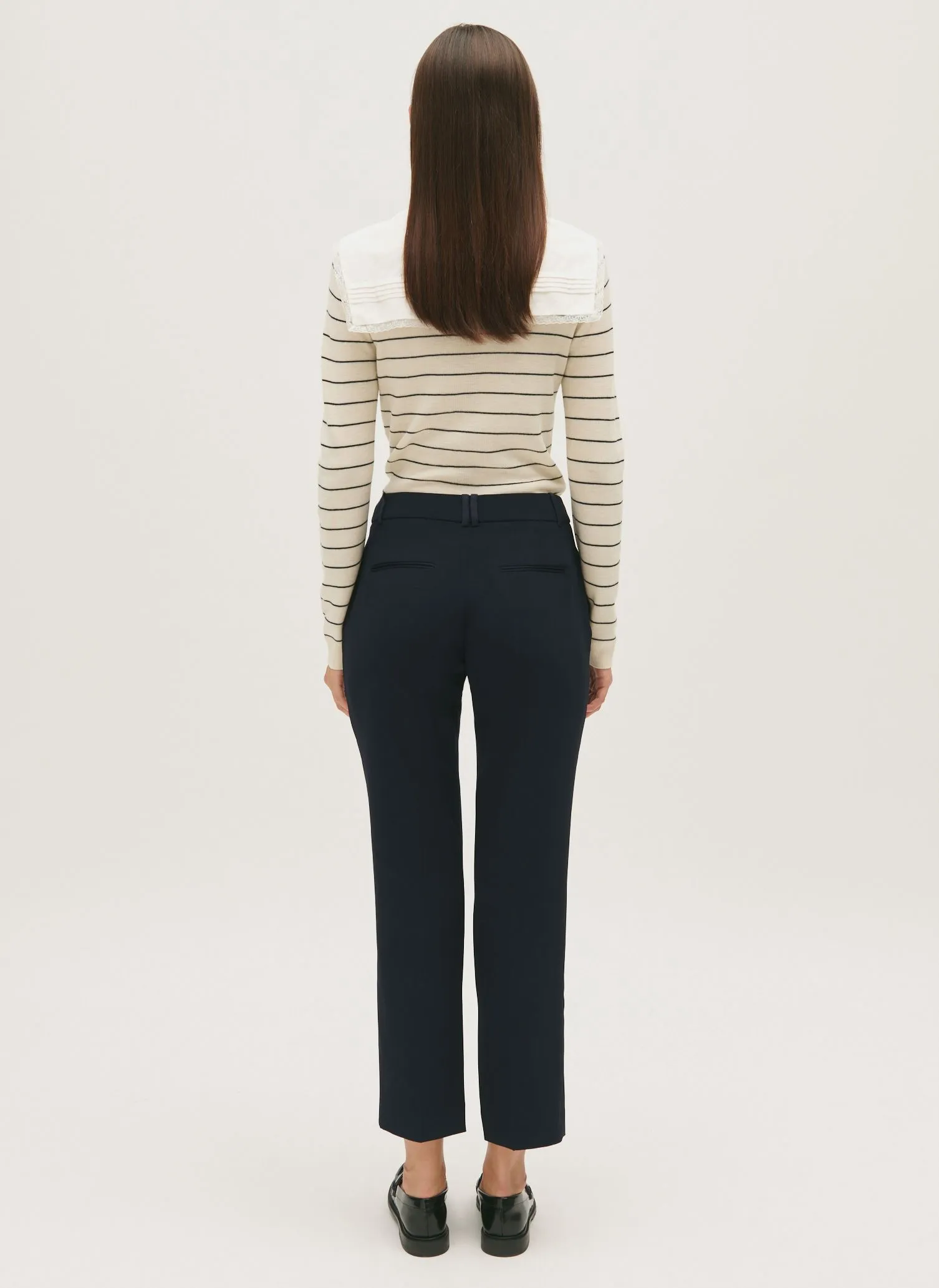 Pantalón recto en azul