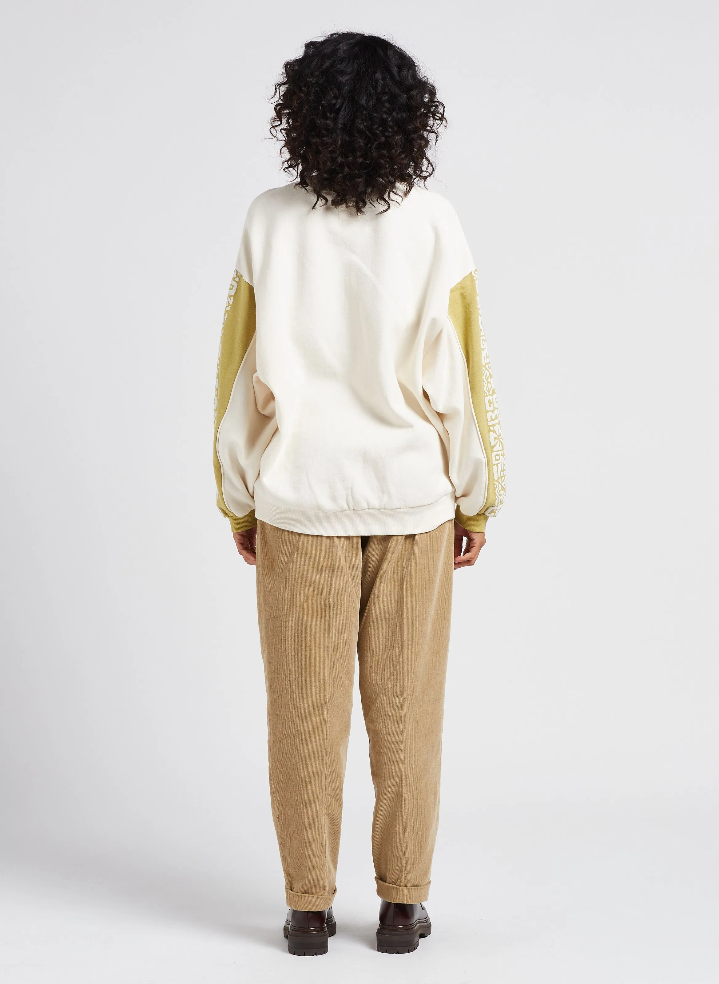 Pantalón tapered de pana de algodón en marron