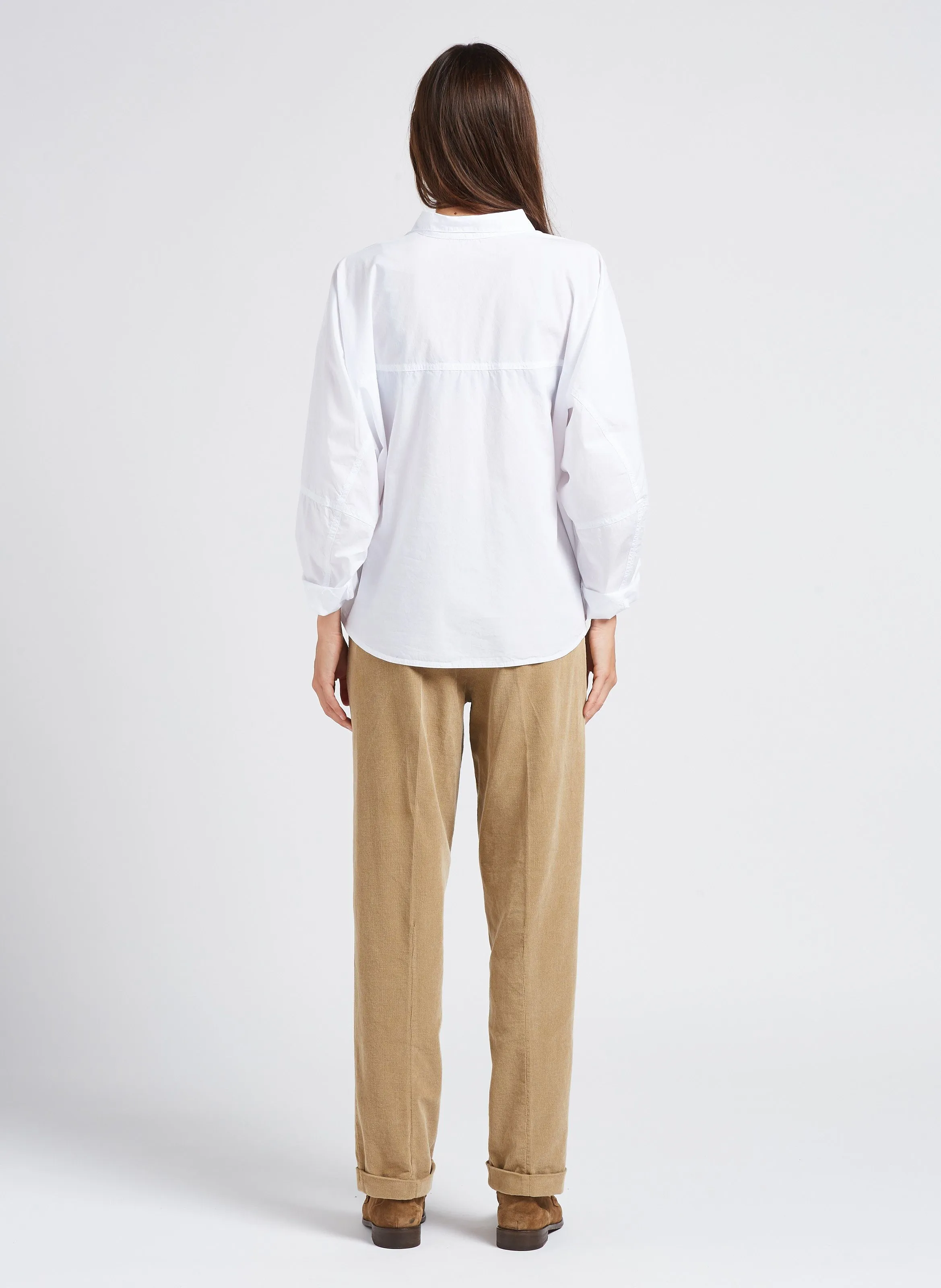 Pantalón tapered de pana de algodón en marron