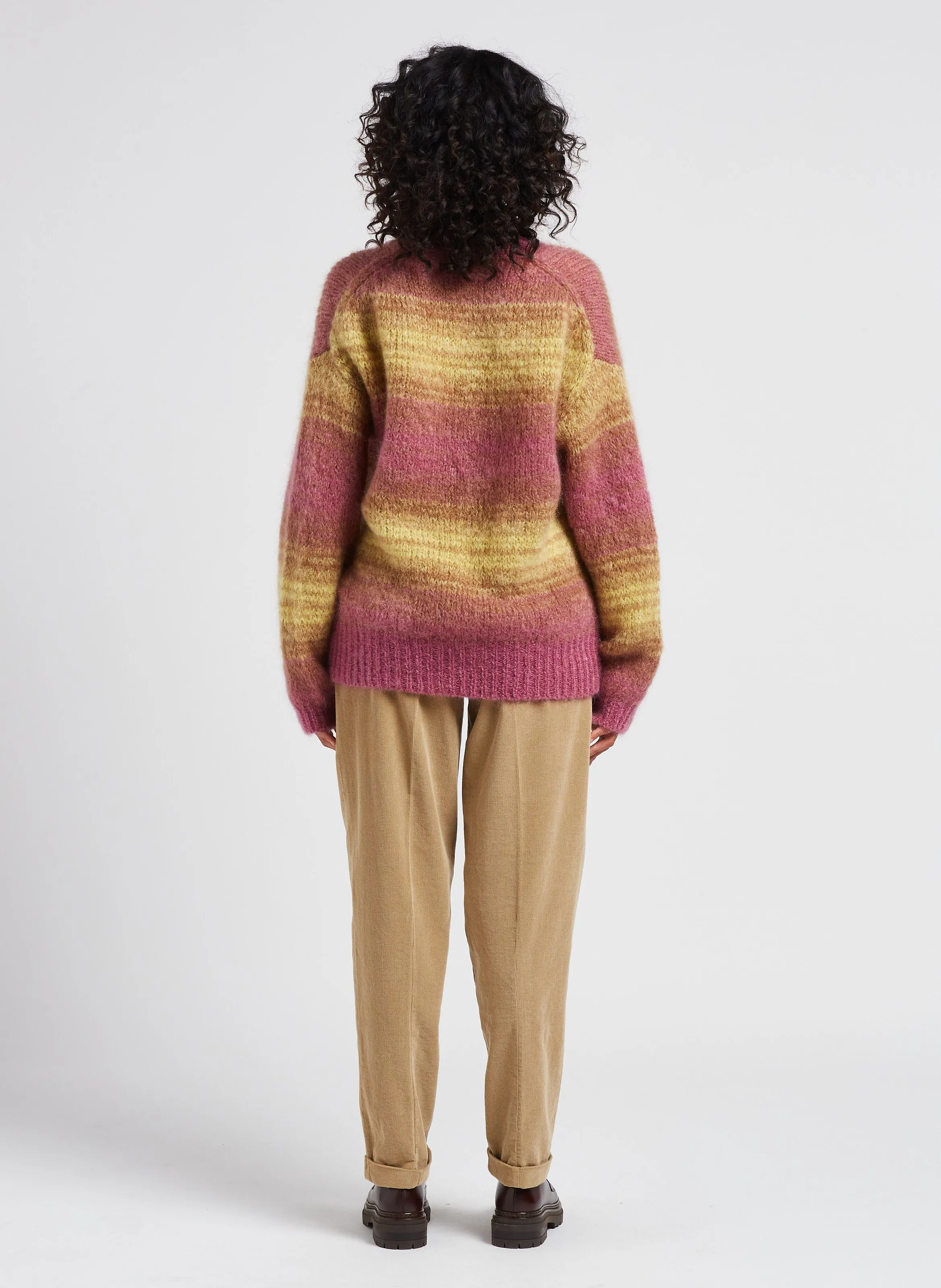 Pantalón tapered de pana de algodón en marron