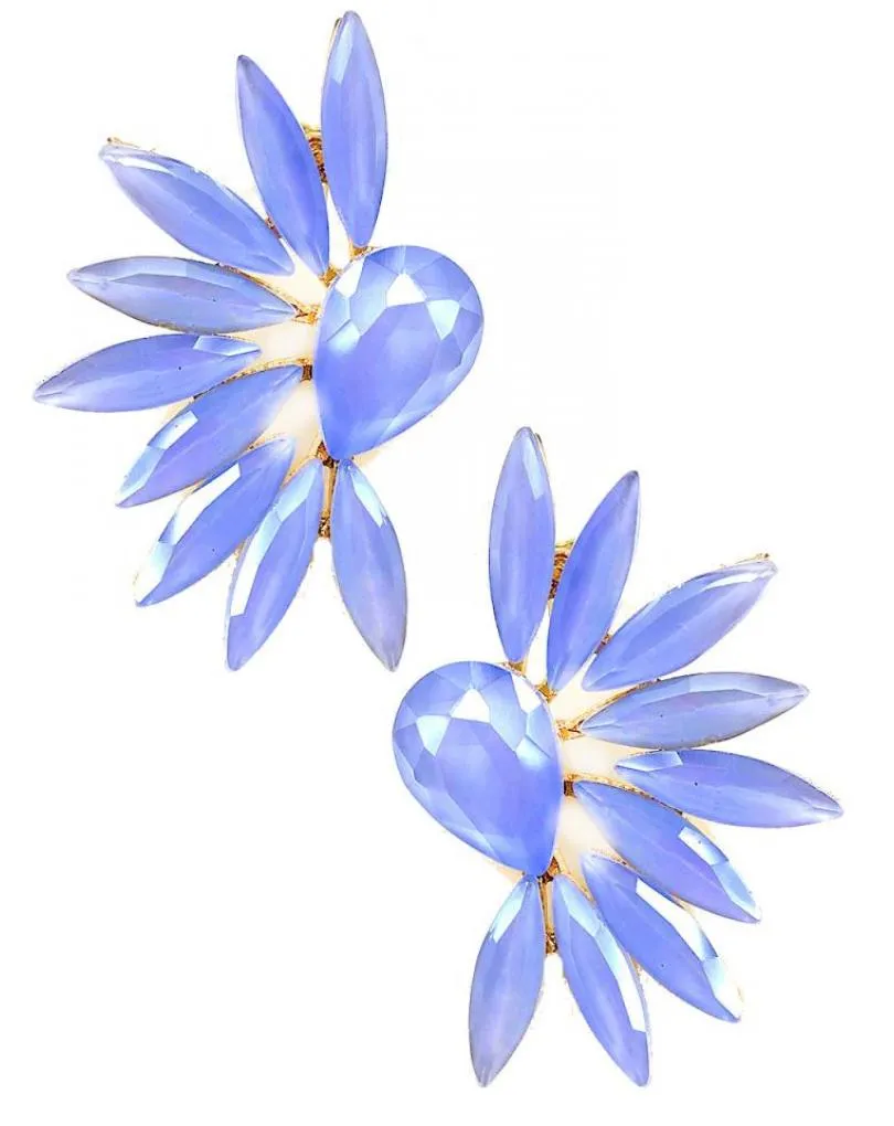PENDIENTES DE MUJER AZULES DISEÑO CORTO ESPECIAL MADRINAS