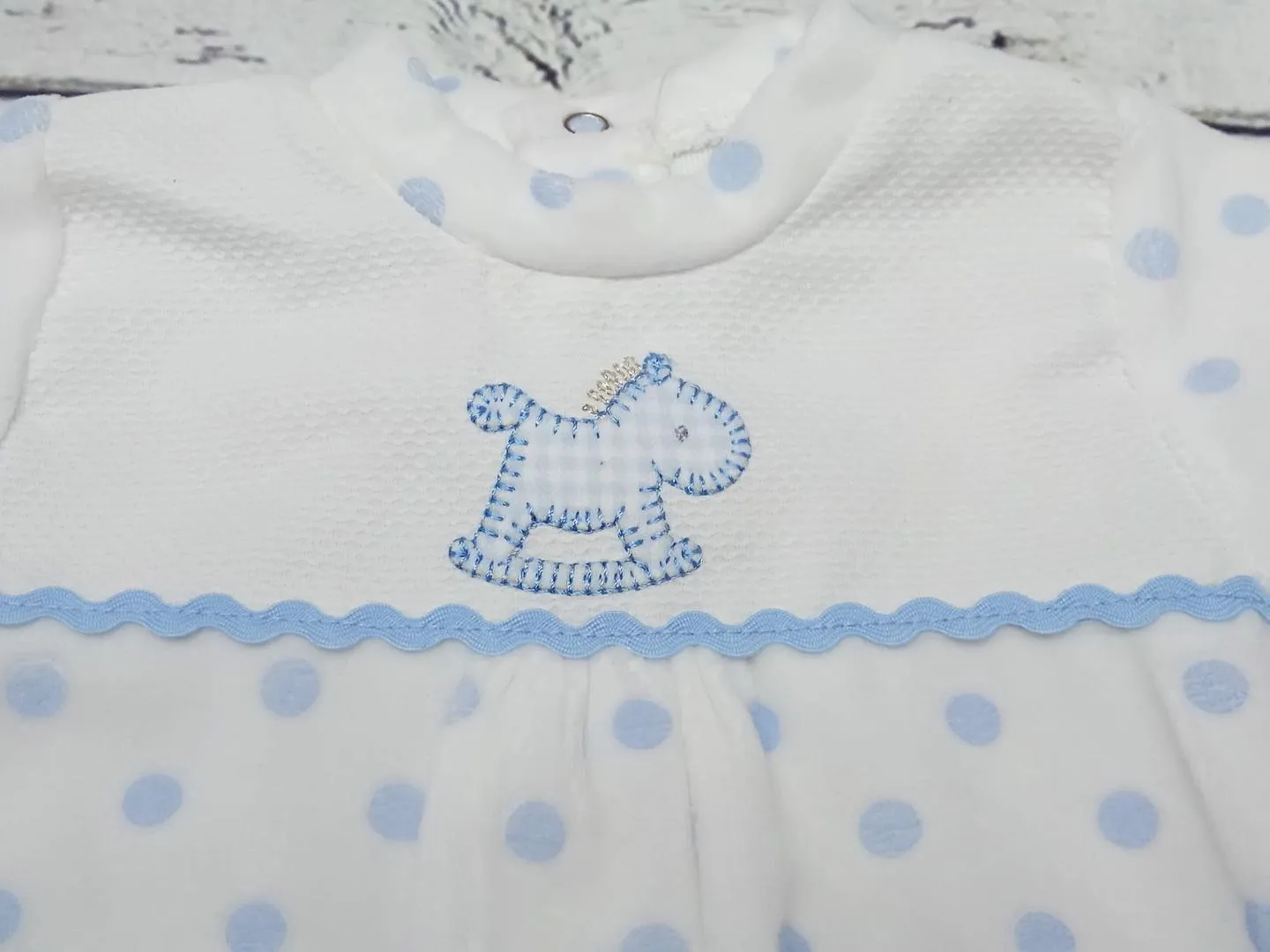Pijama bebé topos azules 