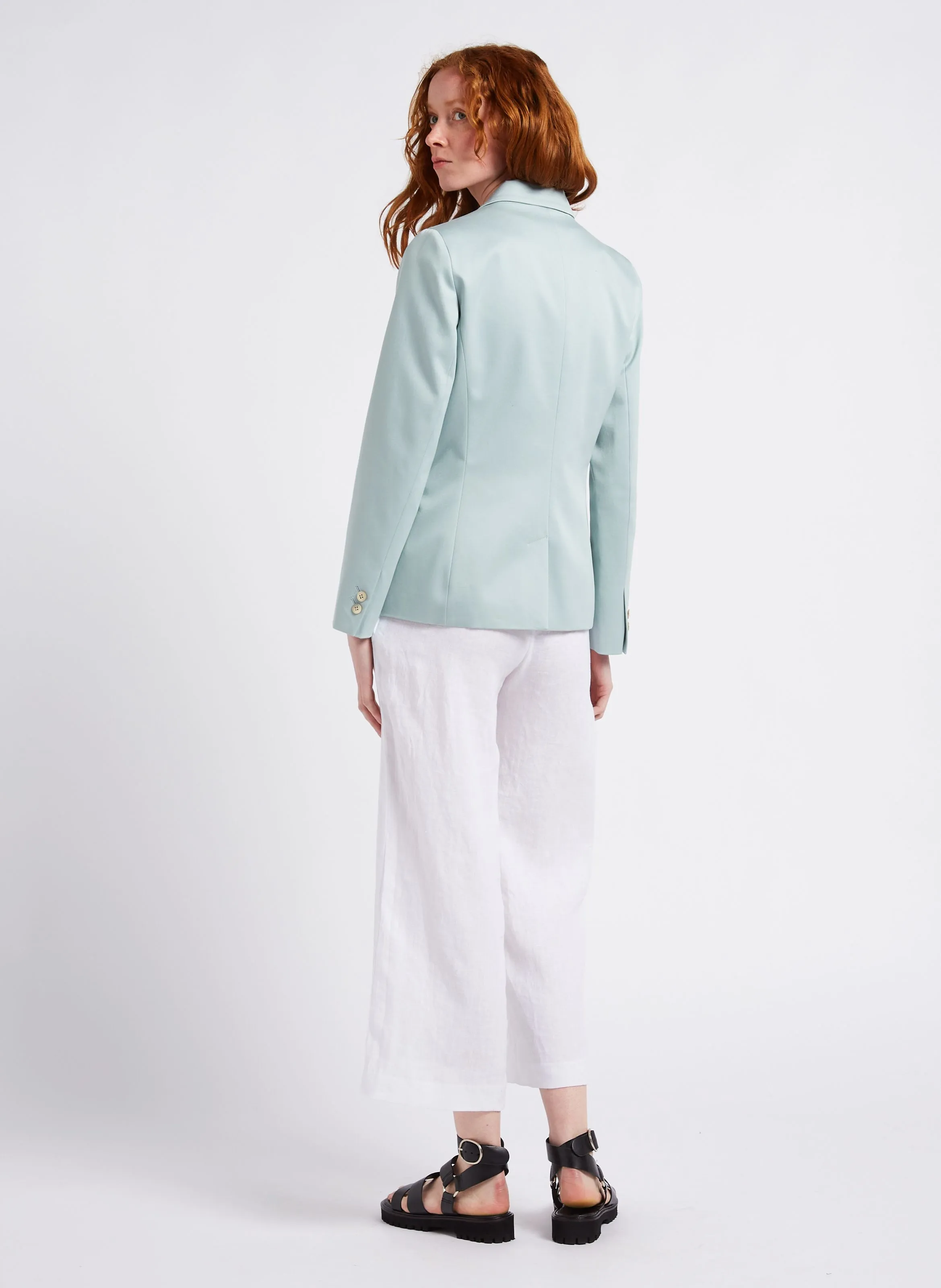 PIO  PANTALóN RECTO DE LINO EN BLANCO