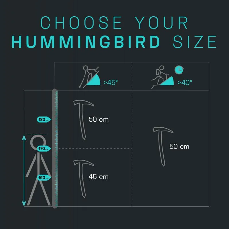 Piolet BLUE ICE Piolet Hummingbird (gris) 45 cm